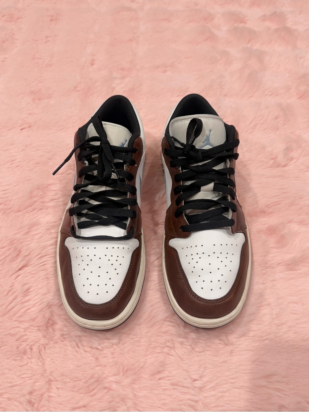 Nike Jordan 1 Low SE Mocha Blue Grey Brown Sneakers - Picture 3 of 7